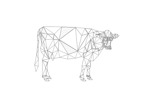 Artistic and abstract cow illustration