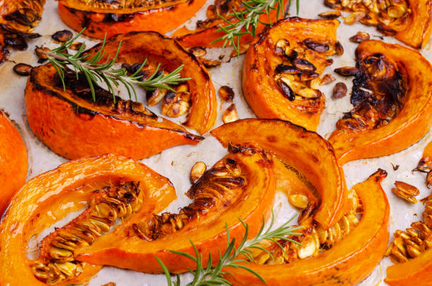 istock Baked pumpkin slices with seeds 1282410885