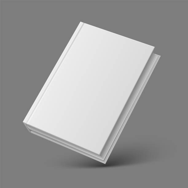 istock Realistic book or booklet. 3d mockup closed diary with blank cardboard cover. Publication, typography or shop advertising. Textbook template for branding, vector brochure illustration 1282418719