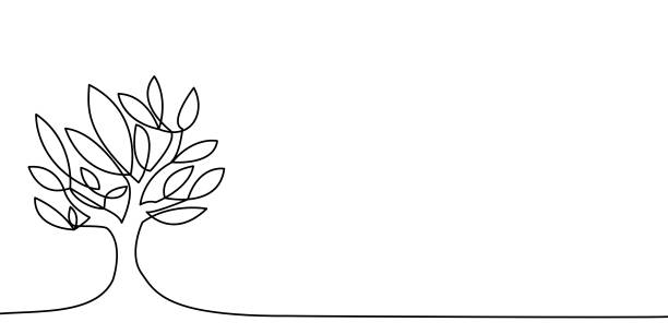 白い背景に描くツリー線。 - treelined点のイラスト素材／クリップアート素材／マンガ素材／アイコン素材
