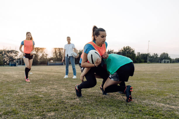 istock Rough play on the female rugby training 1282426699