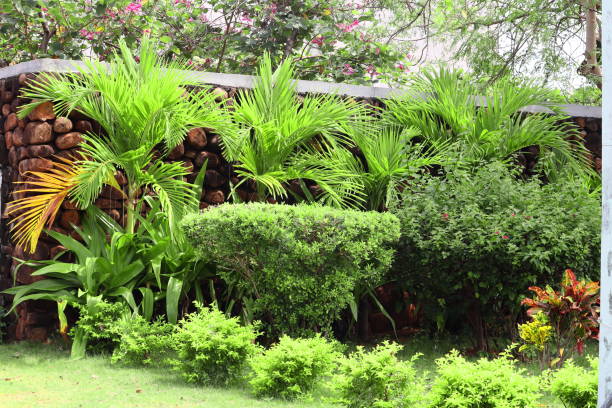istock fancy garden built near the wall 1282430062