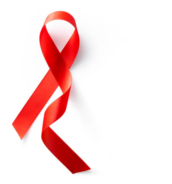 인식 레드 리본 지원 - aids awareness ribbon ribbon red swirl 뉴스 사진 이미지