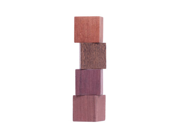 istock Isolated hardwood toy blocks, on white background 1282435497