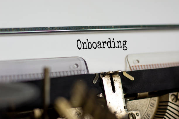 istock Text 'onboarding' typed on retro typewriter. Business concept. Copy space. 1282444965