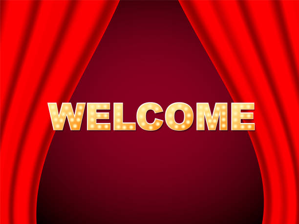 istock Welcome sign with light bulbs. Vector stock illustration for card or poster 1282447493