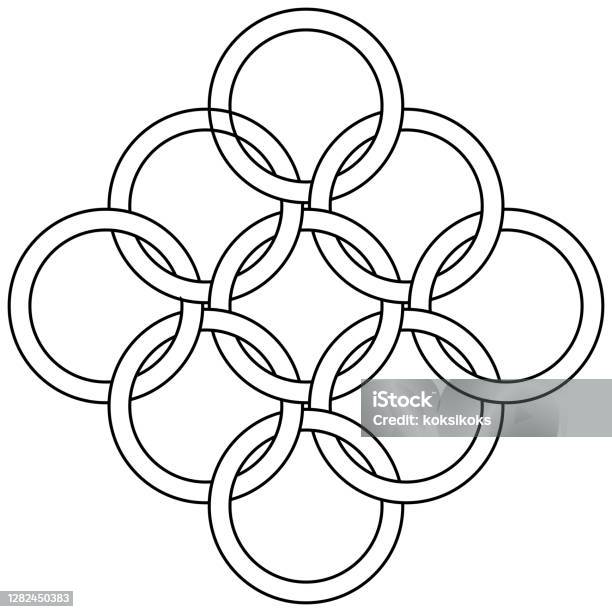 Triangle Interlocking Chain Pattern Logo Pattern Of Interlocking Rings Chainmail Element Vector ...