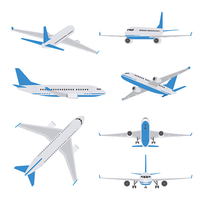 Airplane illustration isolated on white background