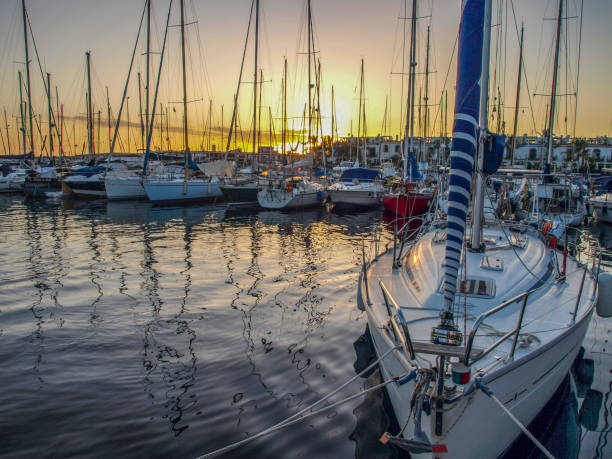 istock Marina at Gran Canaria at sunset 1282456835