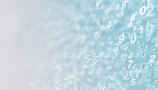 numbers background - on a light bg - 3d rendering