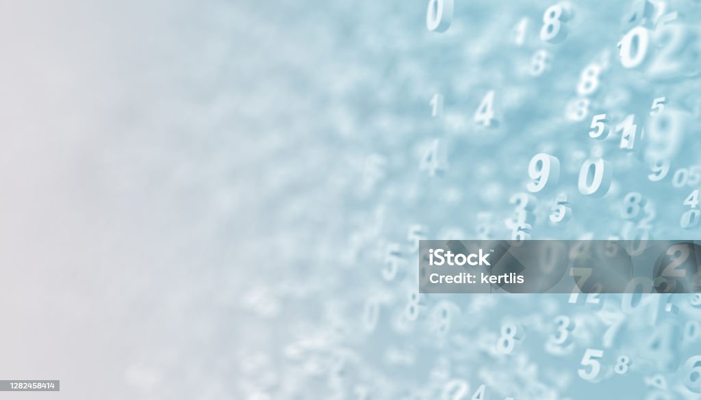numbers background - on a light bg - 3d rendering Number Stock Photo