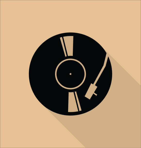 Vinyl Record Player in modern flat style Vinyl Record Player in modern flat style dj decks stock illustrations