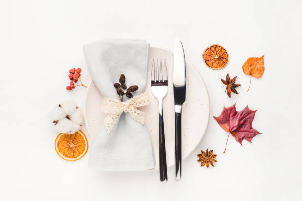 istock Thanksgiving autumn background decorated with autumn leaves, berries and spices. 1282460607