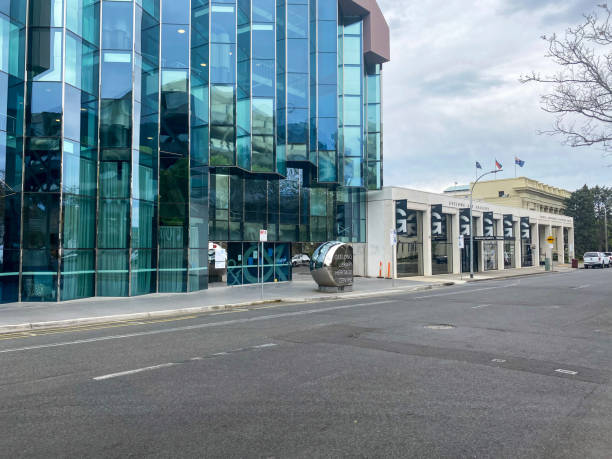The View of the arts and culture precinct at Little Malop Street. The Geelong library and gallery are on the other side of the street.