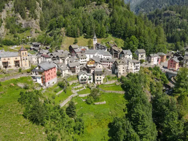 The village of Fusio on Maggia valley in the italian part of Switzerland