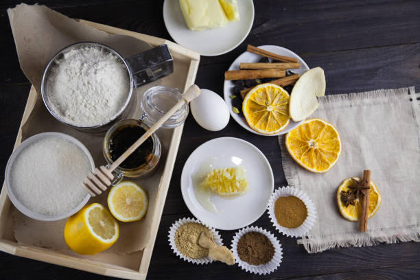 istock Christmas background, cooking and decorating gingerbread 1282466721