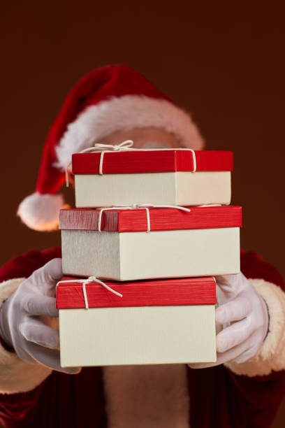 istock Santa with Christmas presents 1282466850