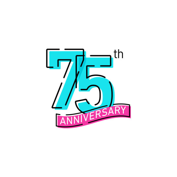 75th Years Anniversary Celebration Icon Vector Stock Illustration Design Template. 75th Years Anniversary Celebration Icon Vector Stock Illustration Design Template. Vector eps 10. 75th anniversary stock illustrations