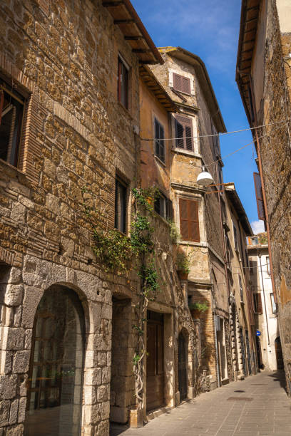 istock Picturesque cityscape in Orte, a small medieval town built on a high drop shaped cliff 1282479675