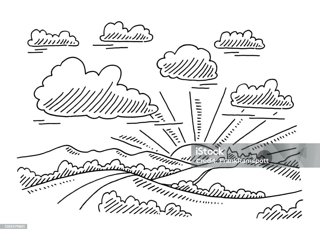 Ilustración de Dibujo De Paisaje Rural Al Atardecer y más Vectores Libres de Derechos de Paisaje no urbano - Paisaje no urbano, Garabato, Croquis - iStock Ilustración de Dibujo De Paisaje Rural Al Atardecer y más Vectores Libres de Derechos de Paisaje no urbano - Paisaje no urbano, Garabato, Croquis - iStock