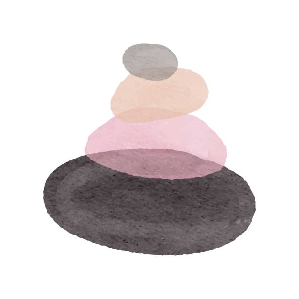 Abstract watercolor vector logo of stones. Icon wellness and spa. Creative minimalist hand painted illustration for wellness, spa, Thai massage. Design template logo with symbol natural stones. Abstract watercolor vector logo of stones. Icon wellness and spa. Creative minimalist hand painted illustration for wellness, spa, Thai massage. Design template logo with symbol natural stones. balance drawings stock illustrations
