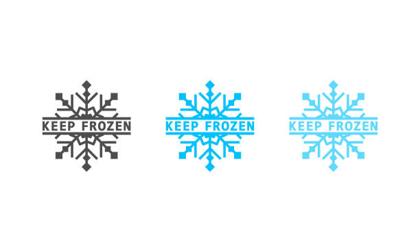 Keep frozen sign. Cooling. Vector on isolated white background. EPS 10 Keep frozen sign. Cooling. Vector on isolated white background. EPS 10. keeping cool stock illustrations