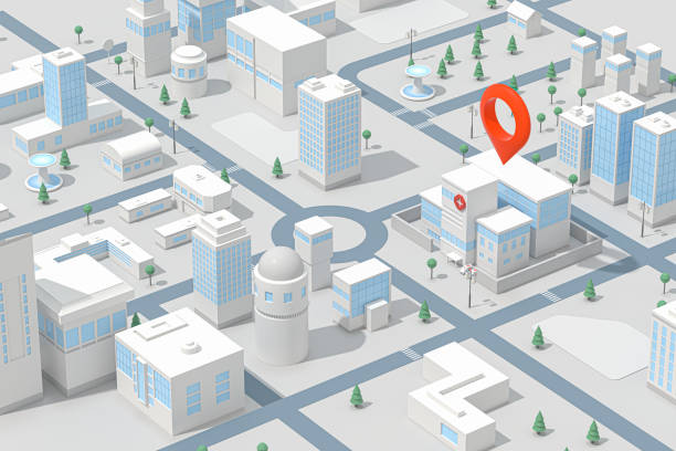 istock Downtown building, located at the hospital, 3d rendering. 1282488617