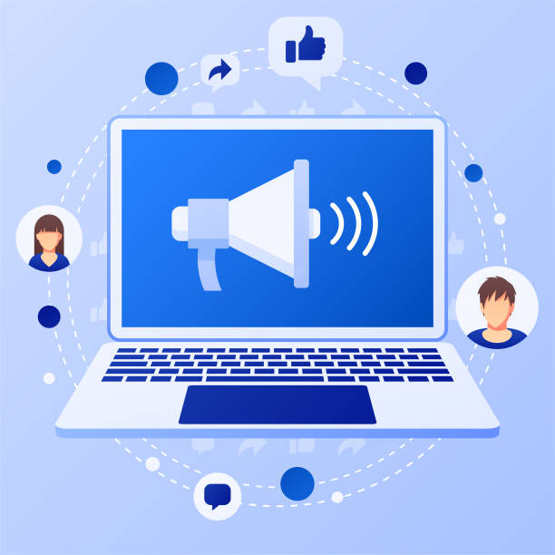 istock Social media marketing concept with megaphone. 1282488625