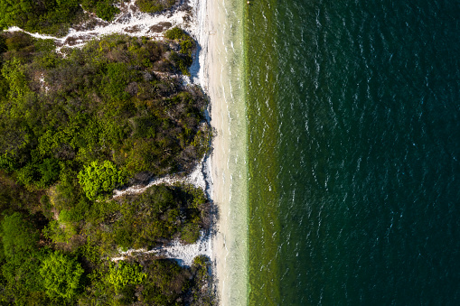 Top view of a beach in Ceara, Brazil