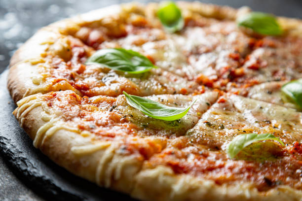 Margarita pizza with fresh basil