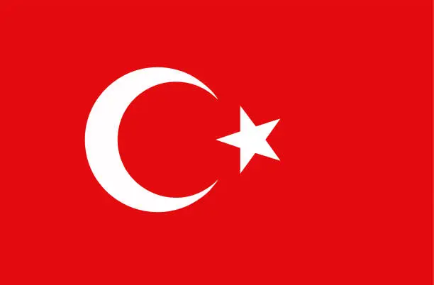 Vector illustration of Flag of Turkey stock illustration