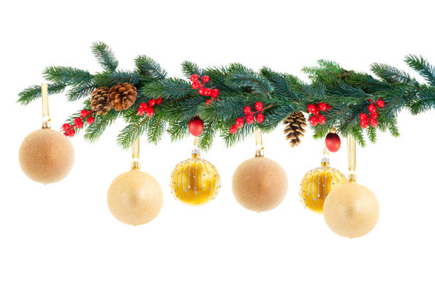 istock Christmas garland on white 1282499900
