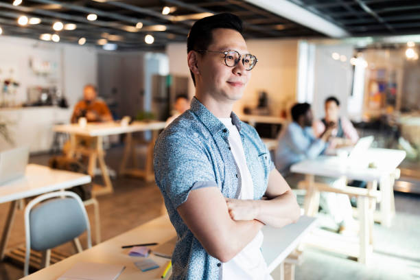 istock He is so proud how his team finished that last project 1282500100