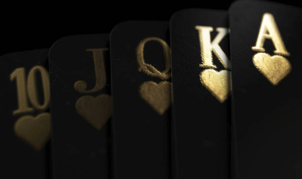 istock Black Casino Cards Royal Flush 1282504194