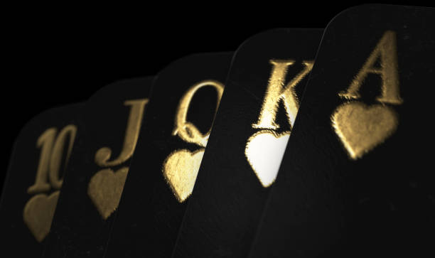 istock Black Casino Cards Royal Flush 1282504431