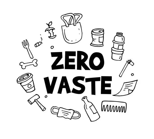 Vector illustration of Zero waste hand drawn illustration