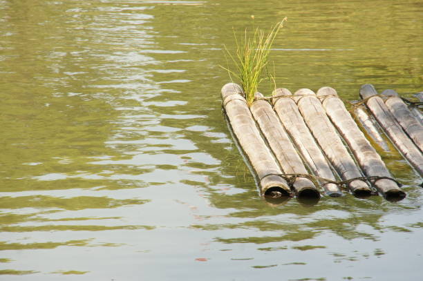 istock A floating raft made with natural bamboo, Japan 1282505863