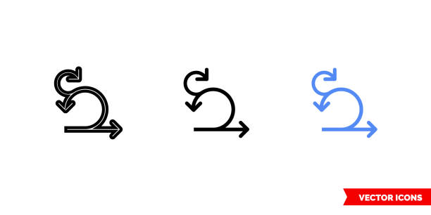 sprint-iterationssymbol von 3 typen farbe, schwarz und weiß, umriss. isoliertes vektorzeichensymbol - mobilität stock-grafiken, -clipart, -cartoons und -symbole