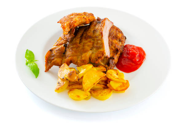 Grilled meat and vegetables