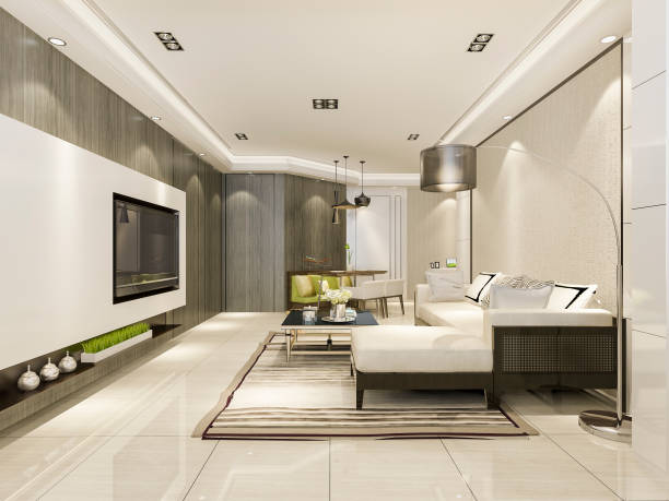 istock 3d rendering modern dining room and living room with luxury decor 1282515971