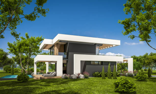 istock 3d rendering of modern house in luxurious style 1282518925
