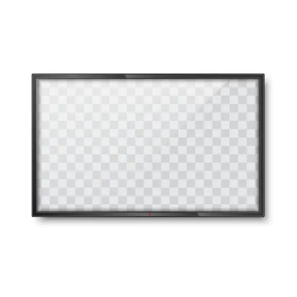 Vector illustration of Realistic frame of TV screen mockup. LCD panel. Vector