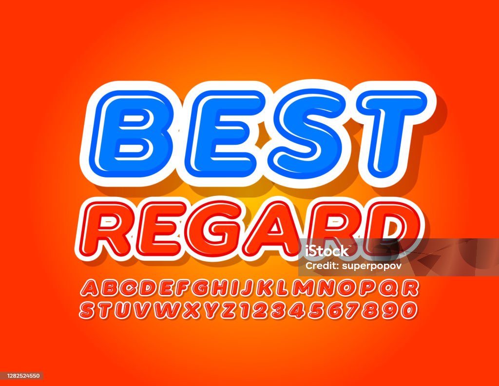 Best Regards Graphics Vector Creative Template Best Regard With Bright Alphabet Letters And ...
