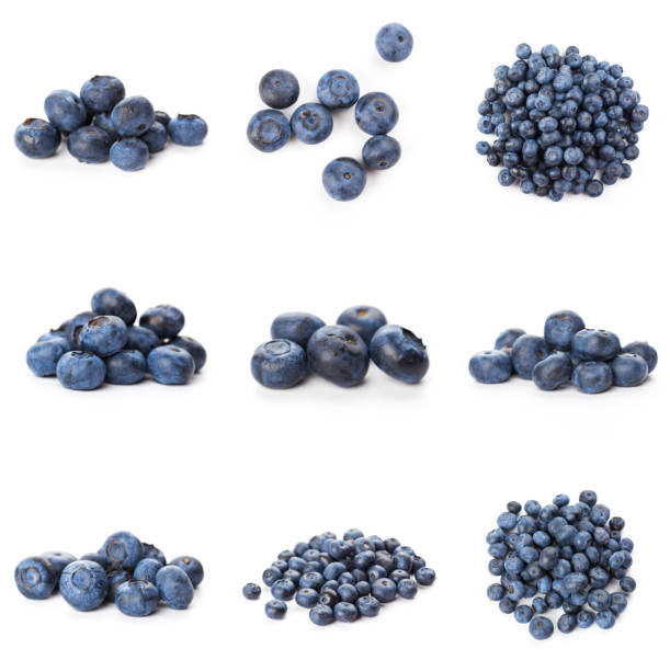 istock Blueberries set isolated on white background. Bilberry. Clipping path. 1282526487