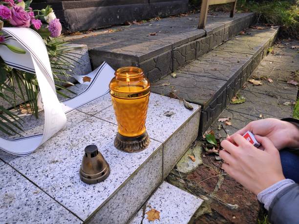 istock Grave candle in Poland 1282528740