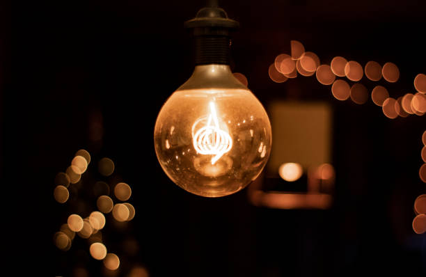 istock Tungsten lamp with a bokeh background design 1282529004