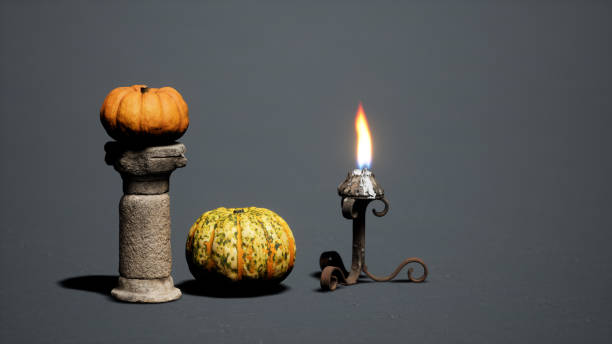 istock Halloween pumpkin dark scene 1282529613