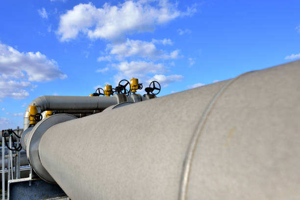istock Close-up of Pipeline at Blue Sky Backgrounds 1282533406