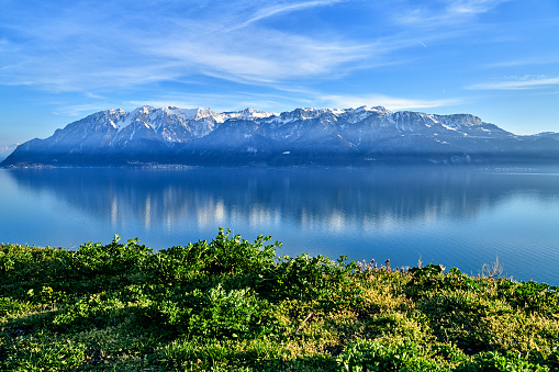 Alps Reflection Lake Geneva