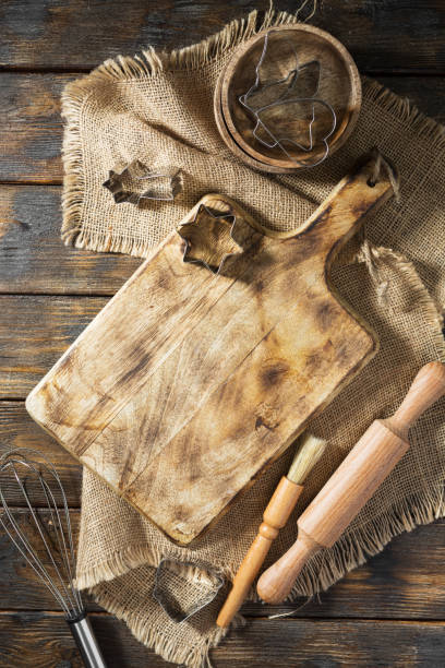 istock Culinary background with props for baking on the wooden table. 1282534367
